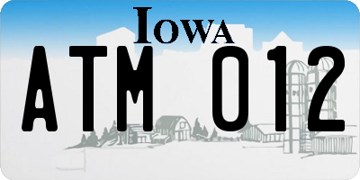 IA license plate ATM012