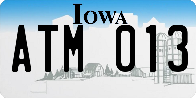 IA license plate ATM013