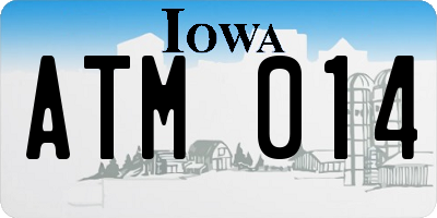 IA license plate ATM014