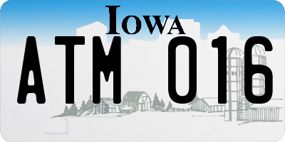 IA license plate ATM016