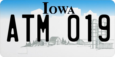 IA license plate ATM019