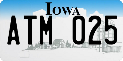 IA license plate ATM025