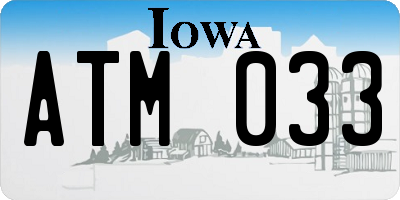 IA license plate ATM033