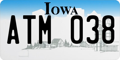 IA license plate ATM038