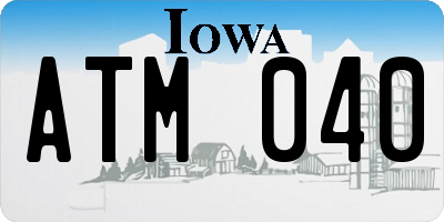 IA license plate ATM040