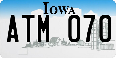 IA license plate ATM070