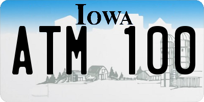 IA license plate ATM100