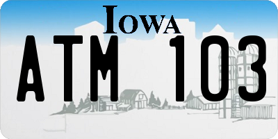 IA license plate ATM103