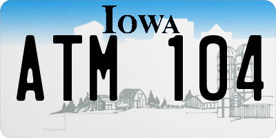 IA license plate ATM104