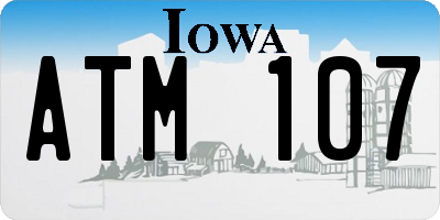 IA license plate ATM107