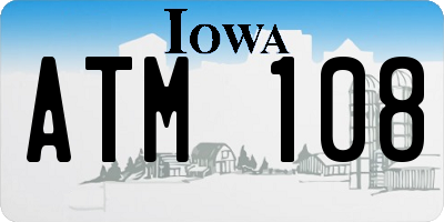 IA license plate ATM108