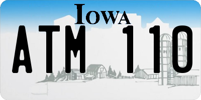 IA license plate ATM110