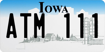 IA license plate ATM111