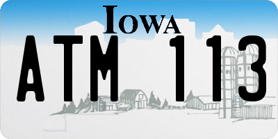 IA license plate ATM113