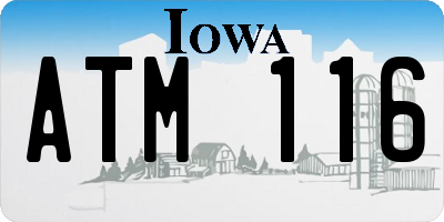IA license plate ATM116