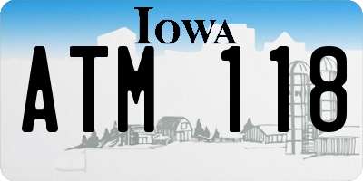 IA license plate ATM118