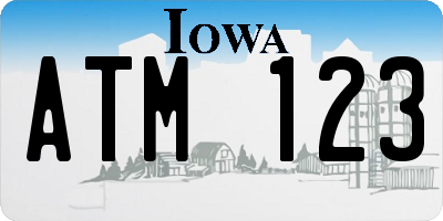 IA license plate ATM123