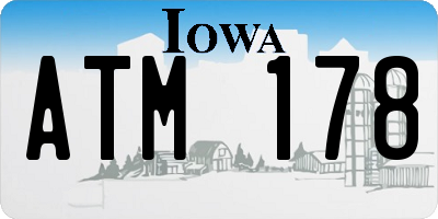 IA license plate ATM178