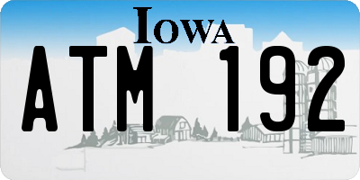 IA license plate ATM192