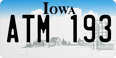 IA license plate ATM193