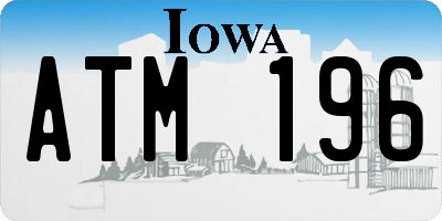 IA license plate ATM196