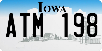 IA license plate ATM198