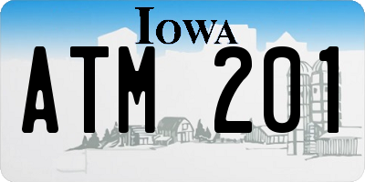 IA license plate ATM201