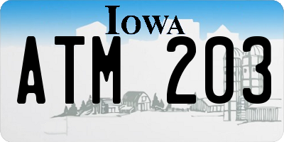 IA license plate ATM203