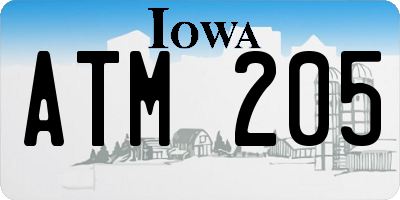 IA license plate ATM205
