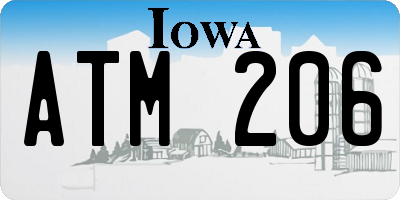 IA license plate ATM206