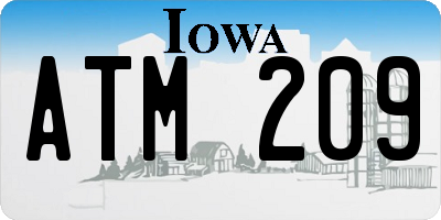 IA license plate ATM209