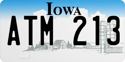 IA license plate ATM213