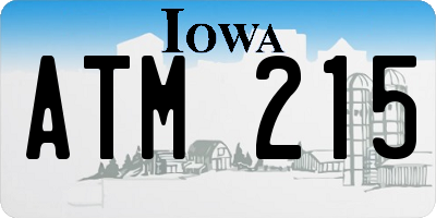 IA license plate ATM215