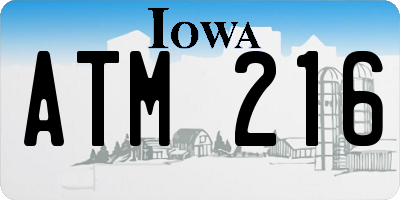 IA license plate ATM216