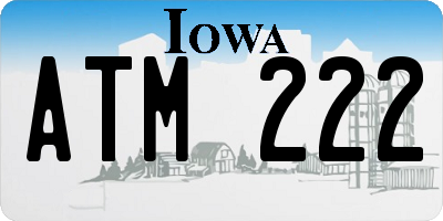 IA license plate ATM222