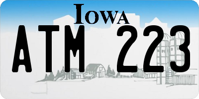 IA license plate ATM223