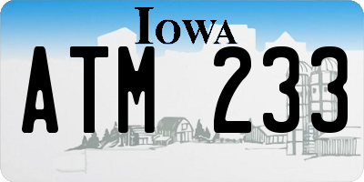 IA license plate ATM233
