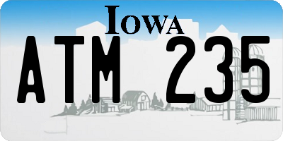 IA license plate ATM235