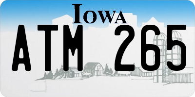 IA license plate ATM265