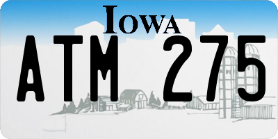 IA license plate ATM275