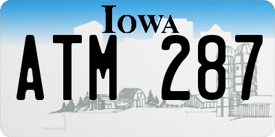 IA license plate ATM287