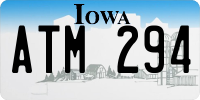 IA license plate ATM294
