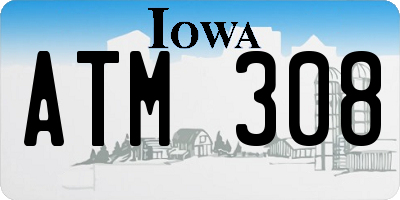 IA license plate ATM308