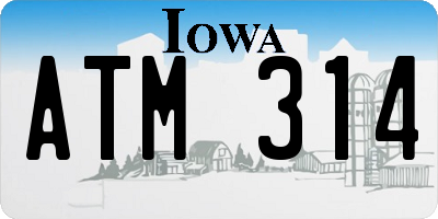 IA license plate ATM314