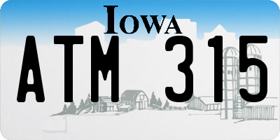 IA license plate ATM315