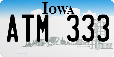 IA license plate ATM333