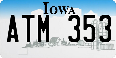 IA license plate ATM353
