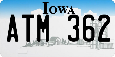 IA license plate ATM362