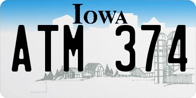 IA license plate ATM374