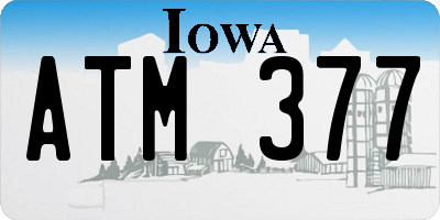 IA license plate ATM377